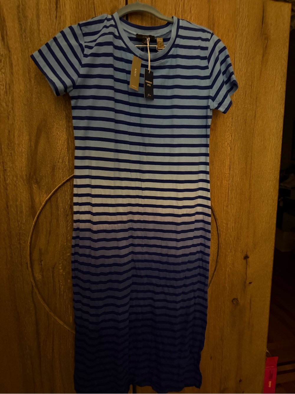 J. Crew Blue Striped Ombre Maxi Dress